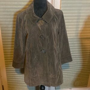Live a Little Women’s‎ corduroy jacket. Decorative Snap Buttons. Brown